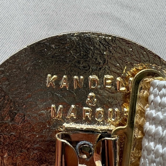 Vintage Kandell & Marcus White Enamel Swirl Stretch Belt